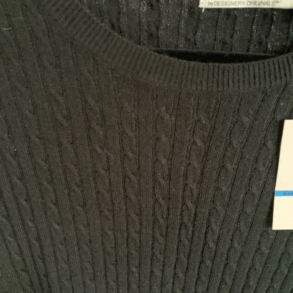 NWT- Womens Black Cable Knit Sweater- size  XL - Picture 5 of 7